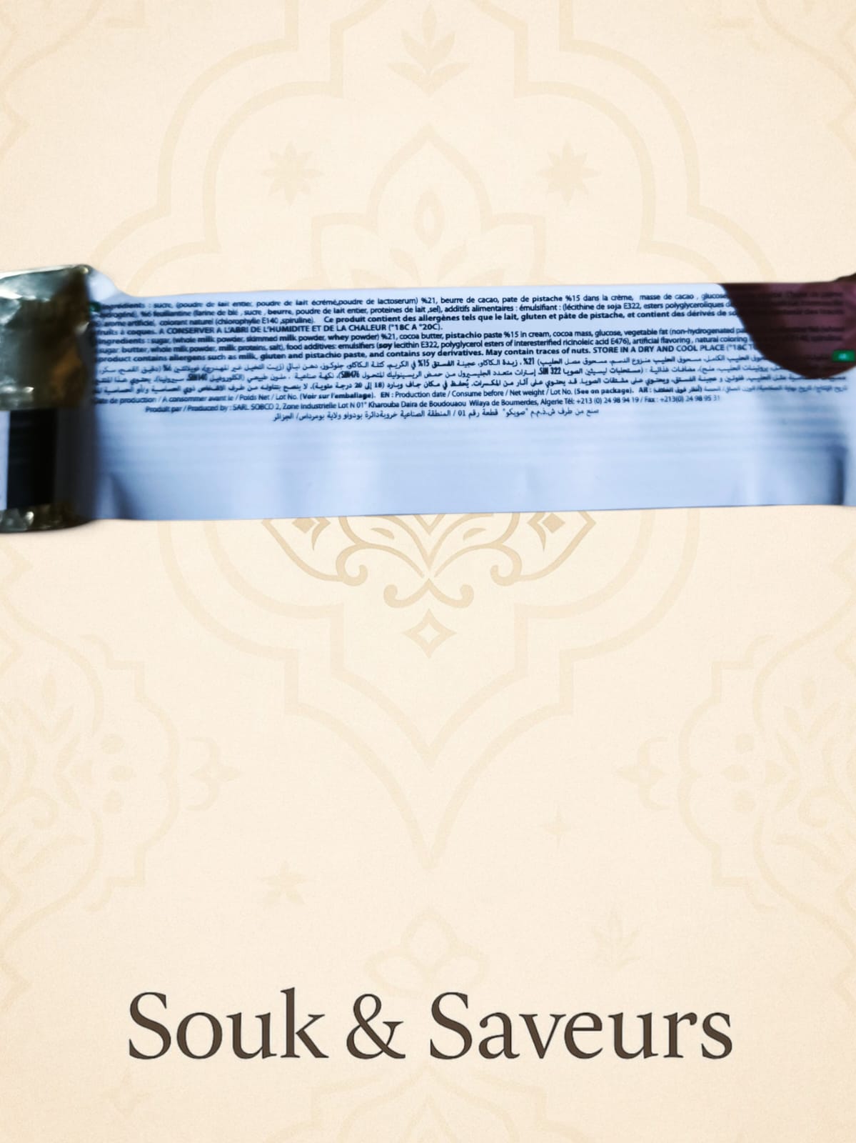 Moment Evasion – Chocolat à la Pistache & Croustillant Oriental ( 37 g )