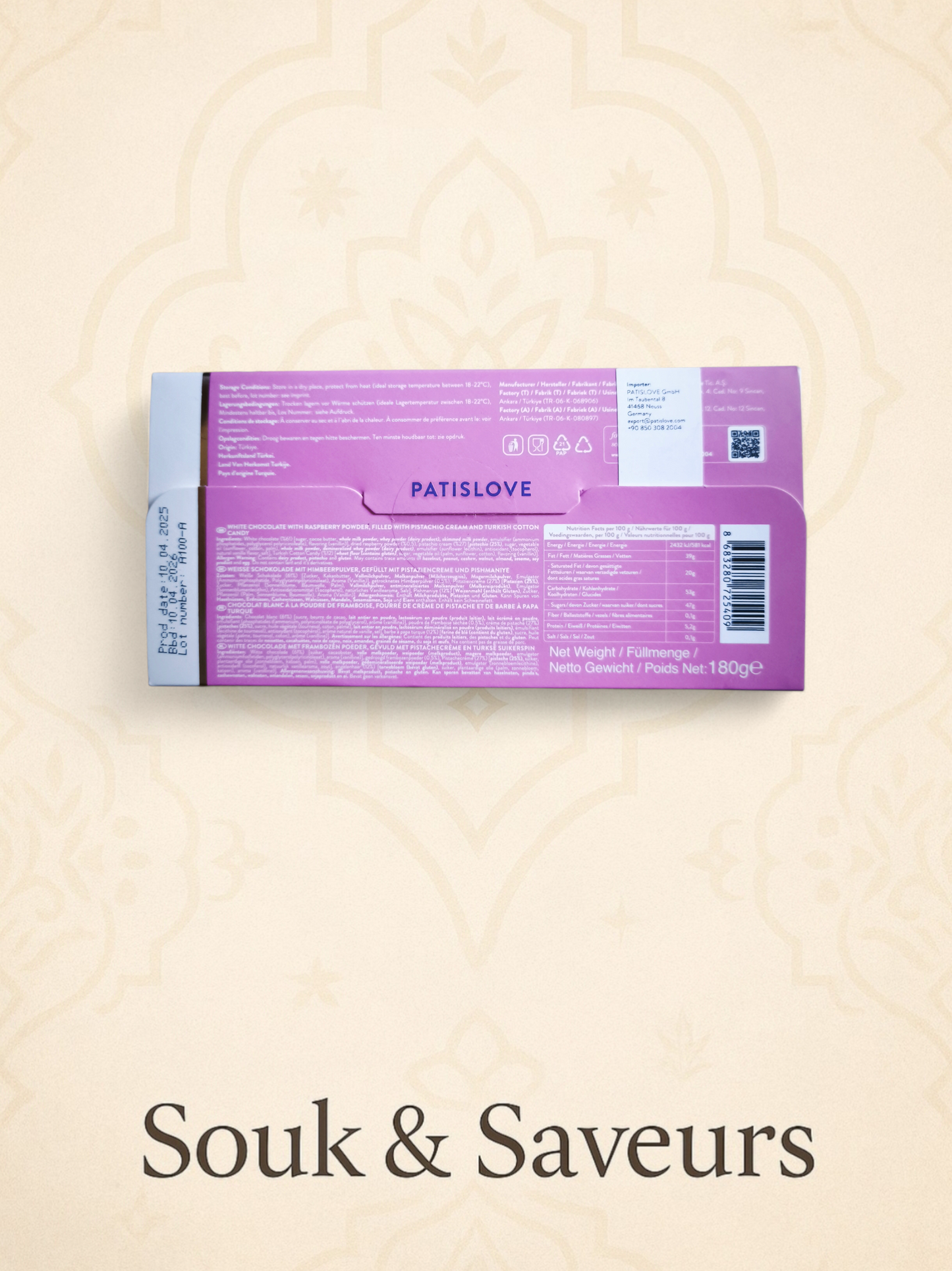 Chocolat Angel’s Hair à la Pistache – Patislove (90 g)