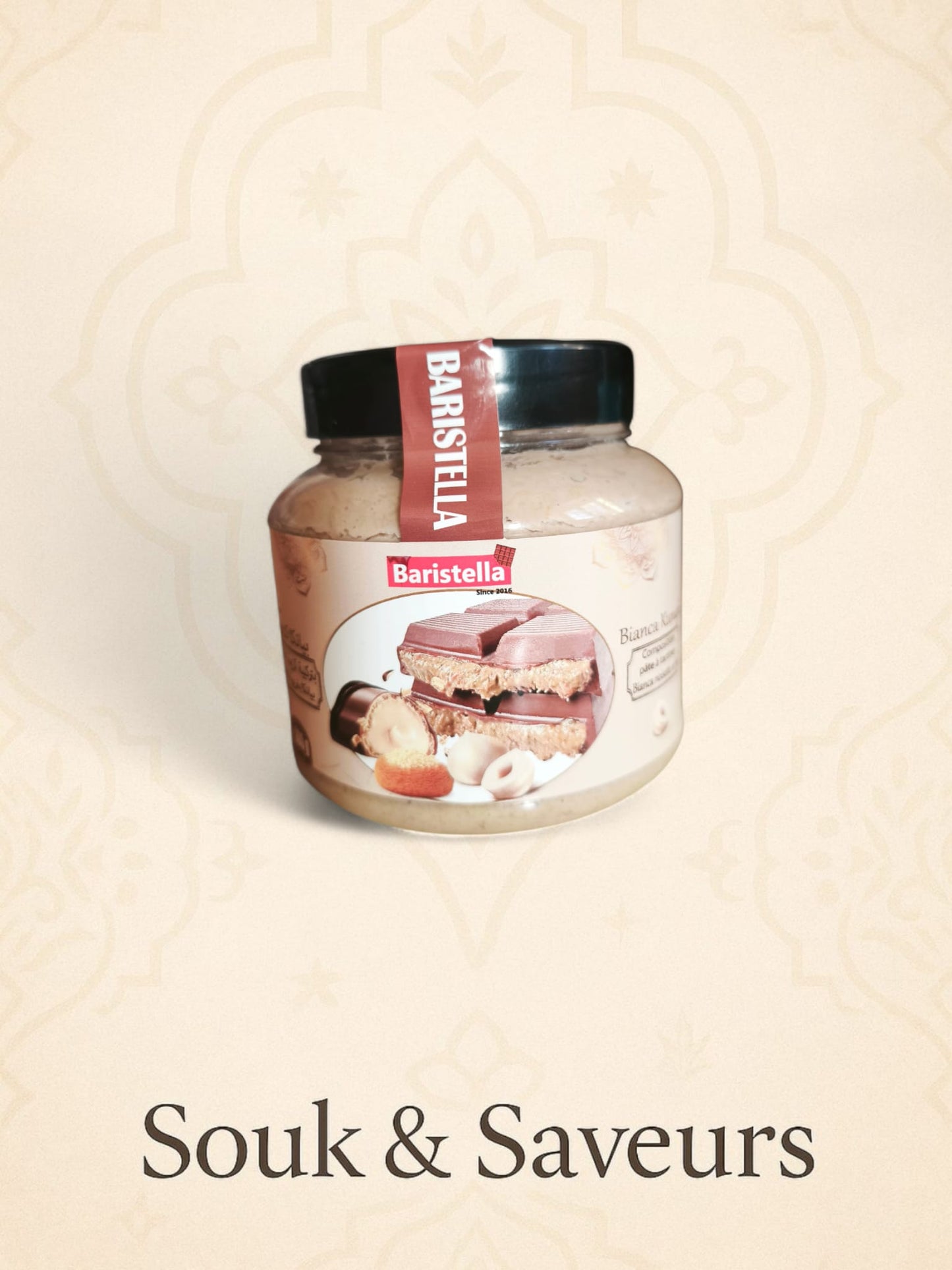 Baristella Crème Bianca Kunafa – Pâte à tartiner noisette & kunafa (330 g)