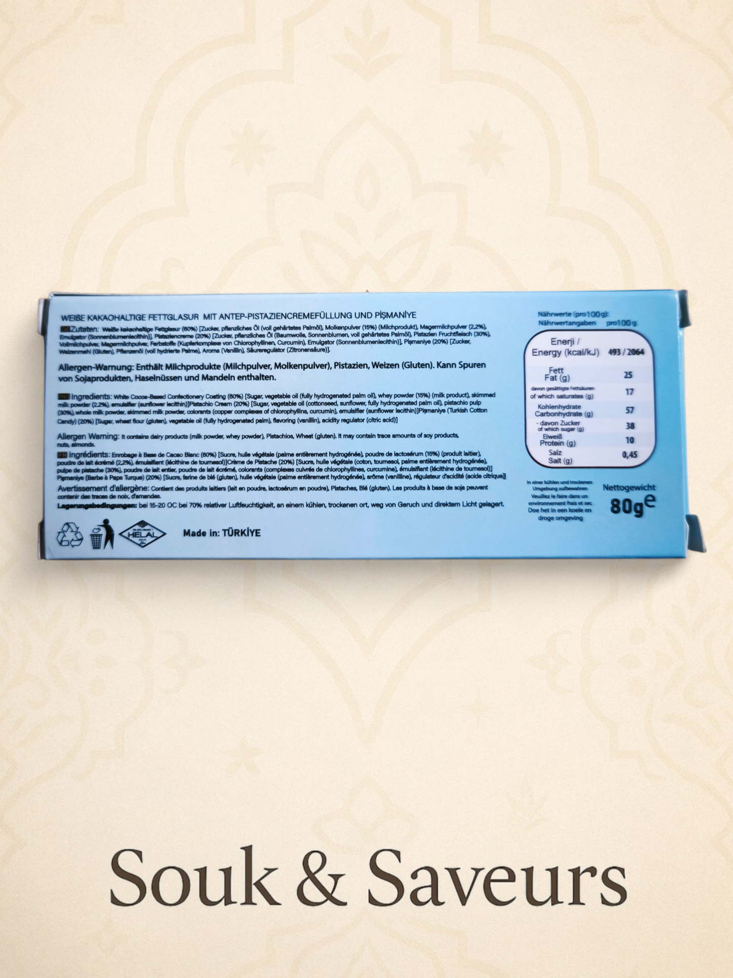 Chocolat Cocolabu – Lait & Pistache (80 g)