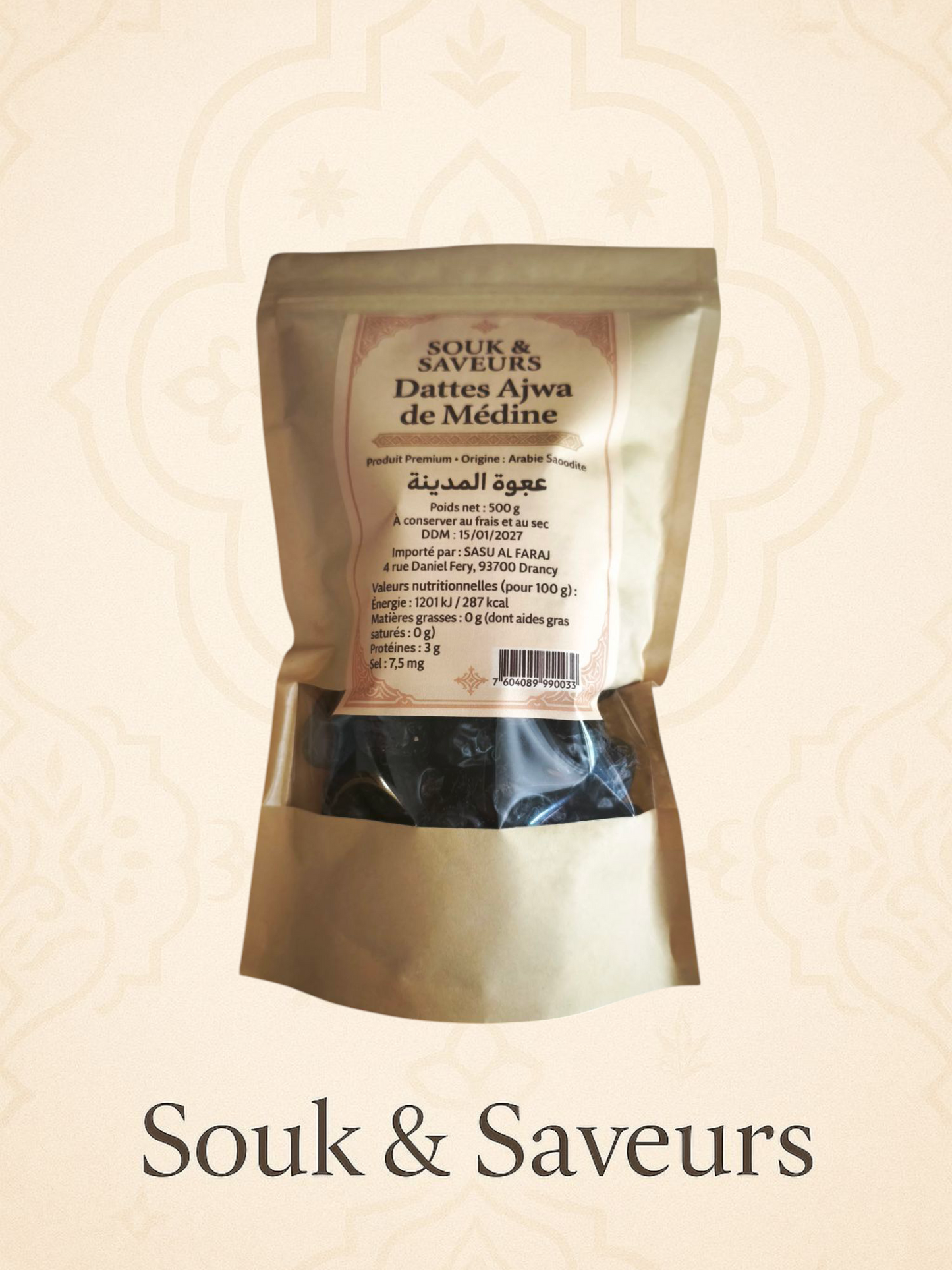 Dattes Ajwa de Médine Sachet - Qualité Premium 500 gr